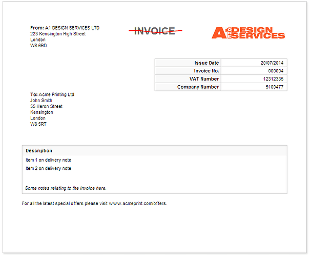 Adapting Invoices for use as a Delivery Note - Implemented Features ...