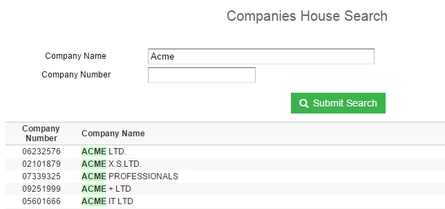 Enhanced Companies House Search Facility Announcements Quickfile